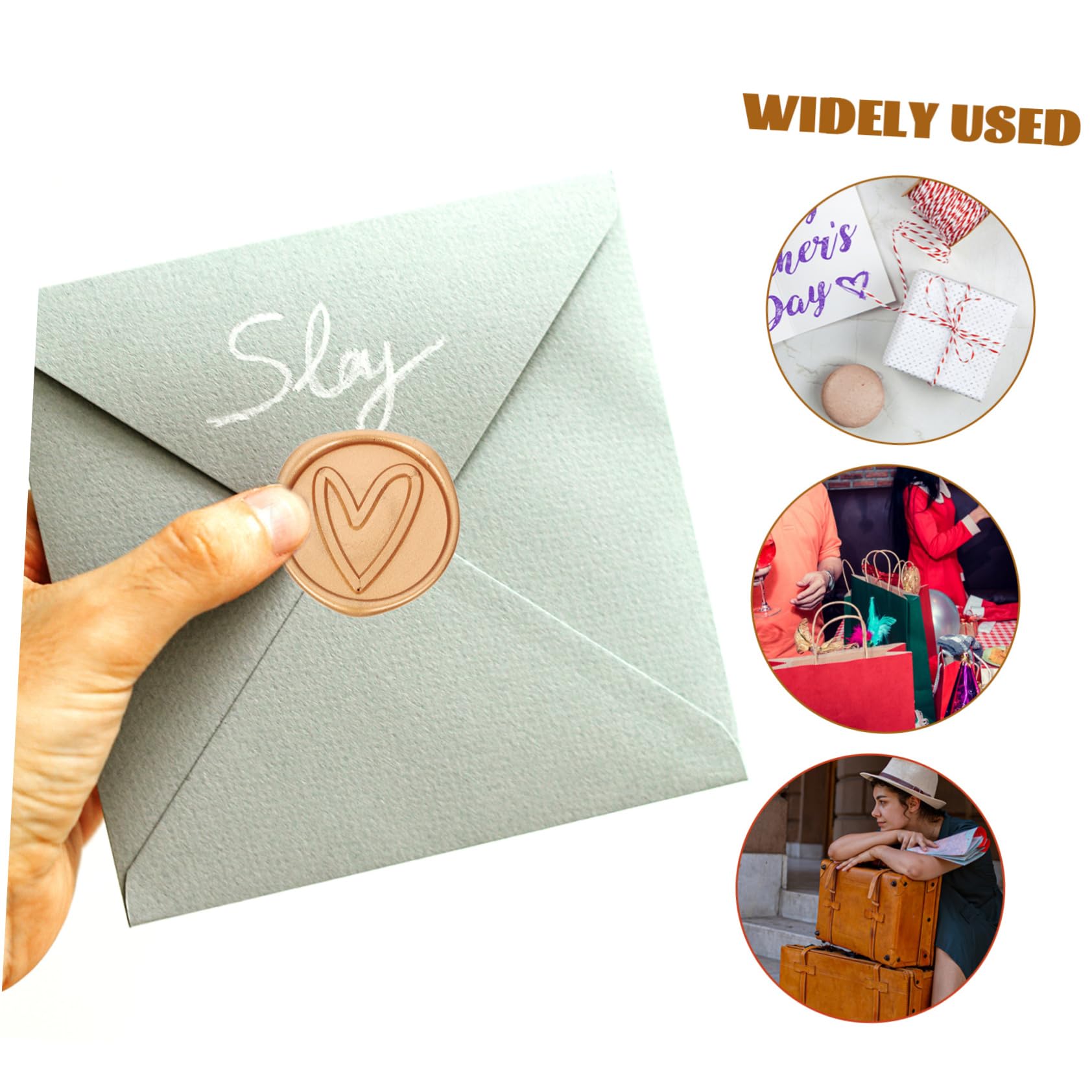 Lurrose 100stücke Selbstklebende Wachssiegel Aufkleber Im Für Einladungen Umschläge Und Geschenkverpackungen Retro Leicht Abziehbar Und Einfach Anzubringen