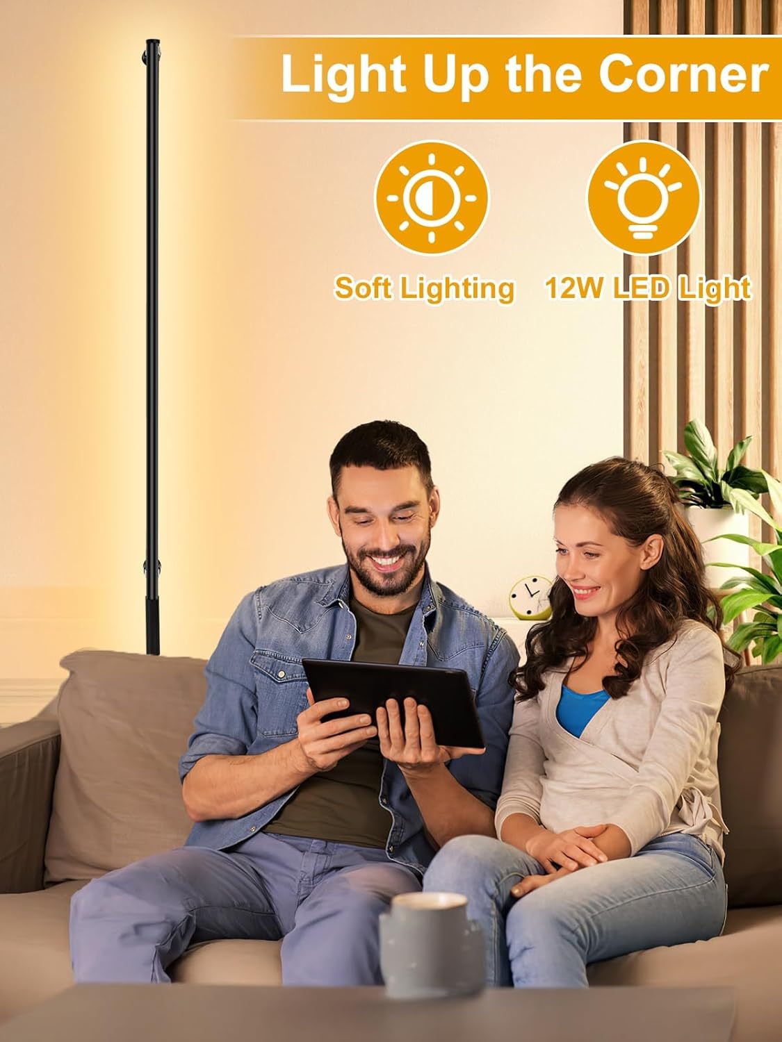 Upgrade Plug in Wall Sconces, 44.1Inch Extra-Long Plug in wall light, Wall Sconce with Remote, Minimalist Slim LED Wall Lights for Living Room, 12W Corner Wall Lamps for Living Room Bedroom(1 Pack)