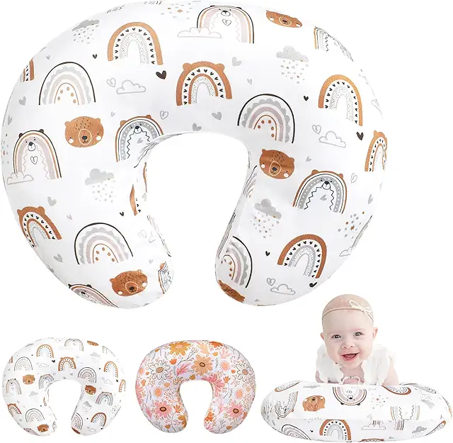 Boppy Breastfeeding Pillow Cover - Soft Plush, Removable, Cute Forest Animals Pattern