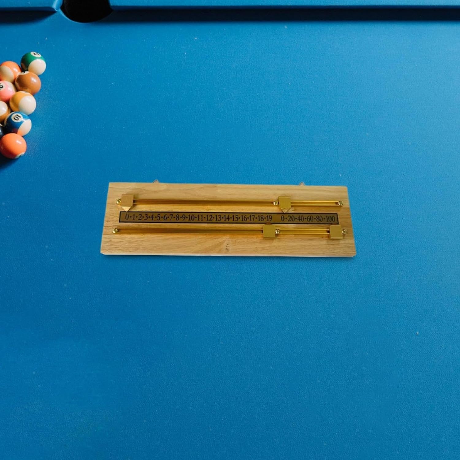 Snooker Billiard Score Board,Shuffleboard Score Keeper,Scorer,Tabletop Game Snooker Game Accessories for Professional, Brown