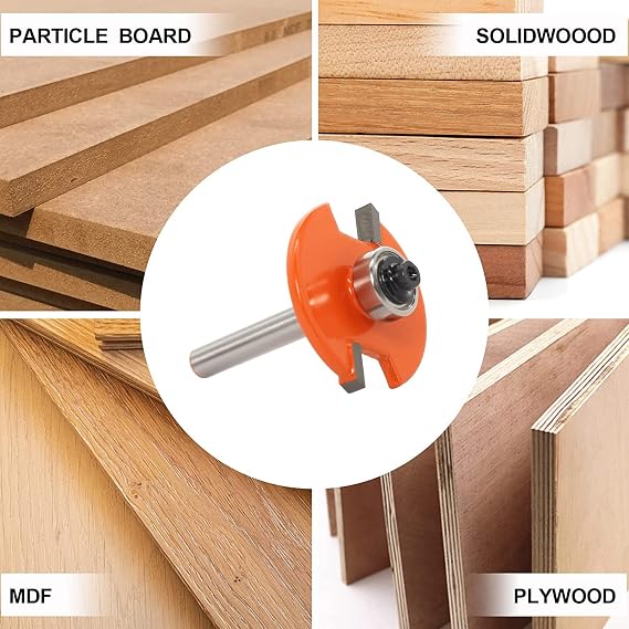 3 In 1 Biscuit Jointer Router Bits,1/4 Shank Biscuit Joint Slot Cutter Router Bit Set with 2 Adjustable Bearings 5/8&3/4,Changeable Biscuit Cutter-#20 Changed to #00 and #10 (Orange)
