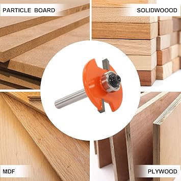 3 In 1 Biscuit Jointer Router Bits,1/4 Shank Biscuit Joint Slot Cutter Router Bit Set with 2 Adjustable Bearings 5/8&3/4,Changeable Biscuit Cutter-#20 Changed to #00 and #10 (Orange)