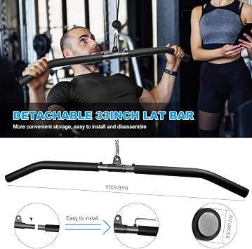 Cable Pulley System Home Gym, Lat Pull Down Pulley System Cable Machine Attachments for LAT Pull Down, Arm Back Shoulder Workout