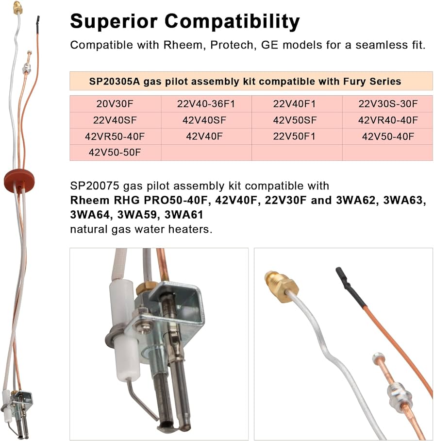 Pilot and Igniter Assembly SP20075 SP20305A | for Natural Gas