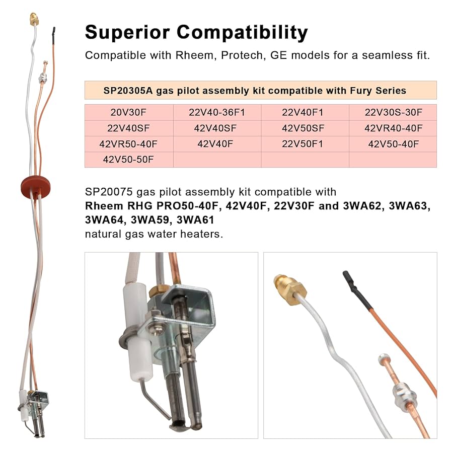 Pilot Assembly Rheem 22v50f1 Parts Ao Smith Water Heater Parts
