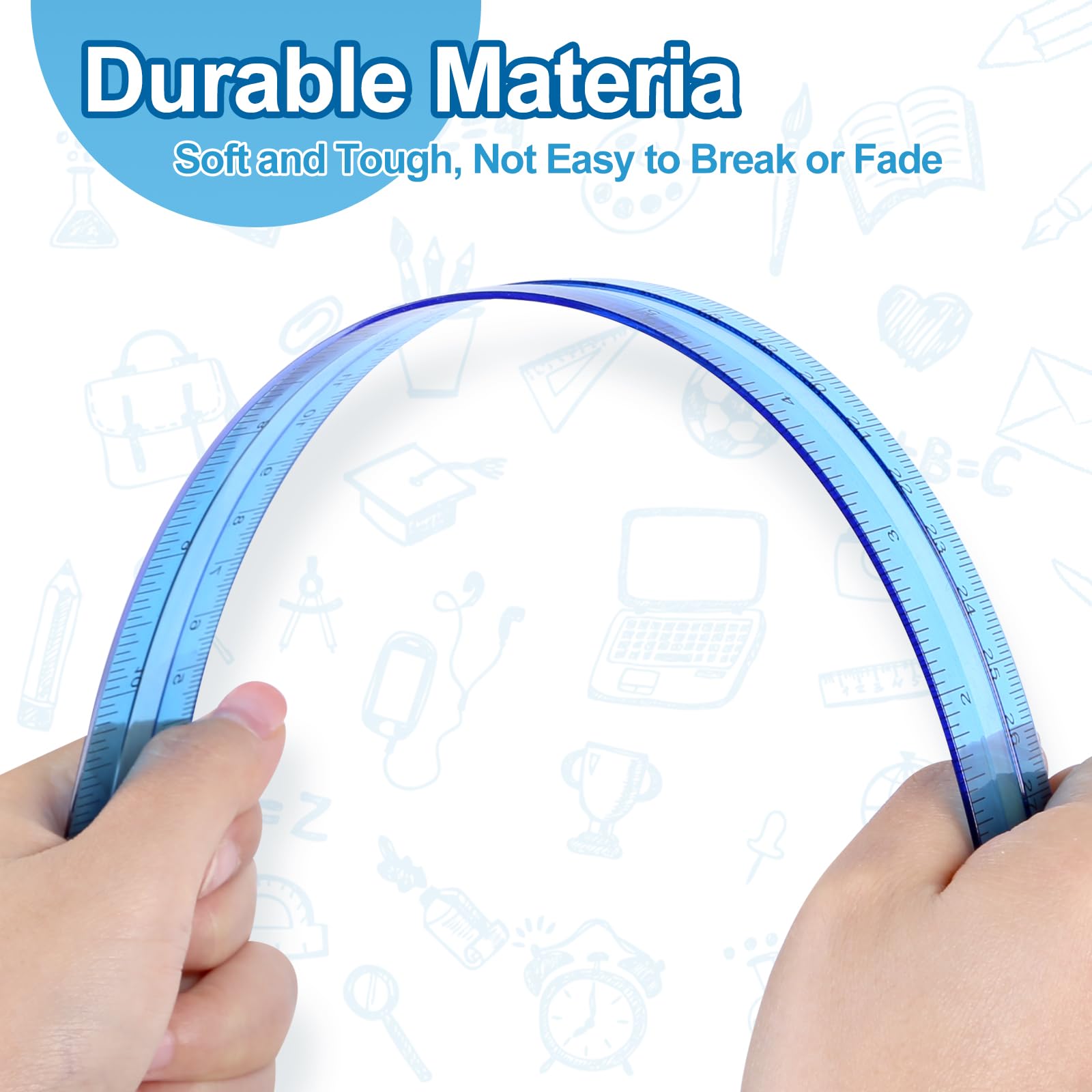 30,5 cm transparente Kunststoff-Lineale, 32 Stück, transparent, verschiedene Farben, Kinder-Lineal für die Schule, mit Zentimetern und Zoll, Messwerkzeuge für Studenten, Schule, Büro, Zuhause