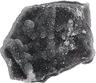 mookaitedecor Natural Sphalerite Crystal Geode Cluster, Irregular Shape Healing Stone Rock Mineral Black Sphalerite Specimen for Healing Home Decor, 0.22-0.44 LB