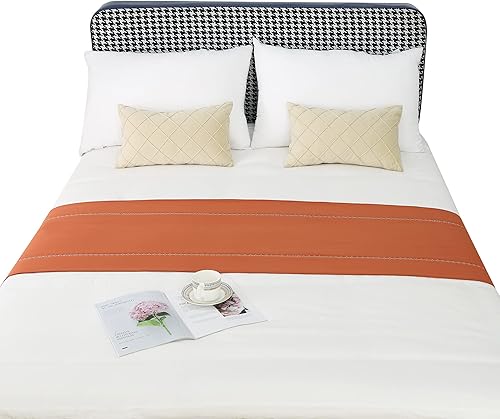 Vista 27 de Camino de cama de 102.4 x 19.7 in para cama King, mantas para pie de cama, color beige, camino de cama, bufandas para dormitorio, hotel, sala