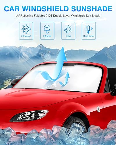 Miniatura 152 de KUST Parasol para parabrisas para Ford Fusion 2013-2020 2021, accesorios para ventana, protector de visera solar, plegable, bloquea los rayos UV