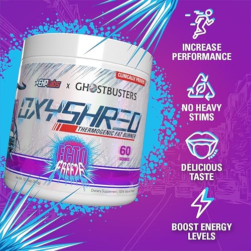 Miniatura 18 de EHP Labs OxyShred - Polvo termogénico para antes del entrenamiento y suplemento para adelgazar, clínicamente probado, con L-glutamina y