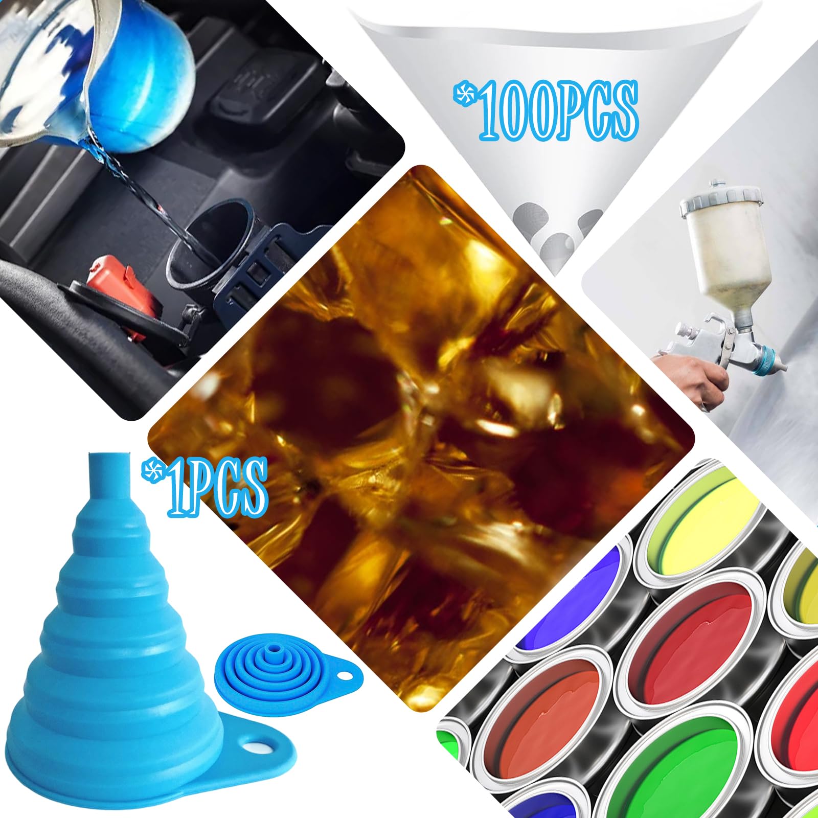 100 Lacksieb - Resin Filter = Papier Lacksiebe - Geeignet FüR Verschiedene SprüH- Und FiltrationsbedüRfnisse, Geeignet FüR Die Filterung Von EssöLen, Frostschutzmittel, öLen, Tees