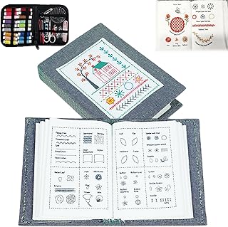The Ultimate Embroidery Learning Book, DIY Embroidery Stitch Book Kit with Multiple Sewing Kit, 106 Pattern for DIY and Sew Enthusiast