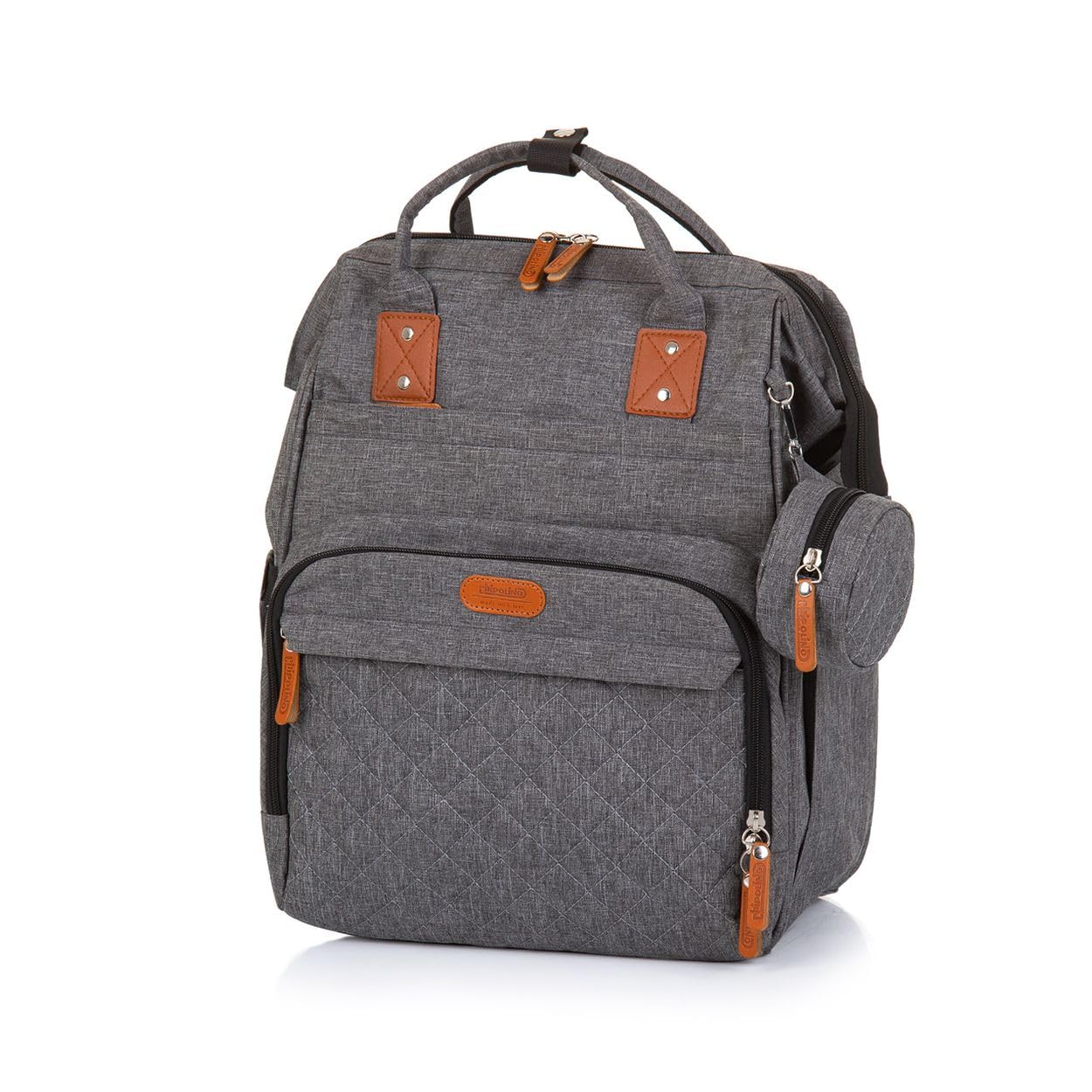 Chipolino, borsa fasciatoio, zaino per carrozzina, borsa per ciuccio con zip, colorazione:grigio