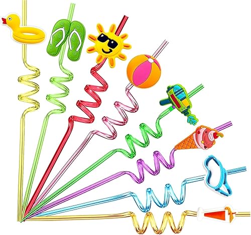 Miniatura 21 de 24 popotes reutilizables para decoración de fiesta de cumpleaños, suministros para fiestas de cumpleaños, marcadores de bebidas con 2 cepillos