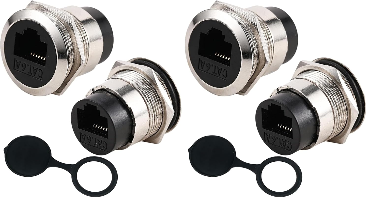 PENGLIN 5PCS RJ45 CAT6 Panel Mount Connector, CAT6 Ethernet LAN Pass Through Coupler, Female to Female Network Bulkhead Socket