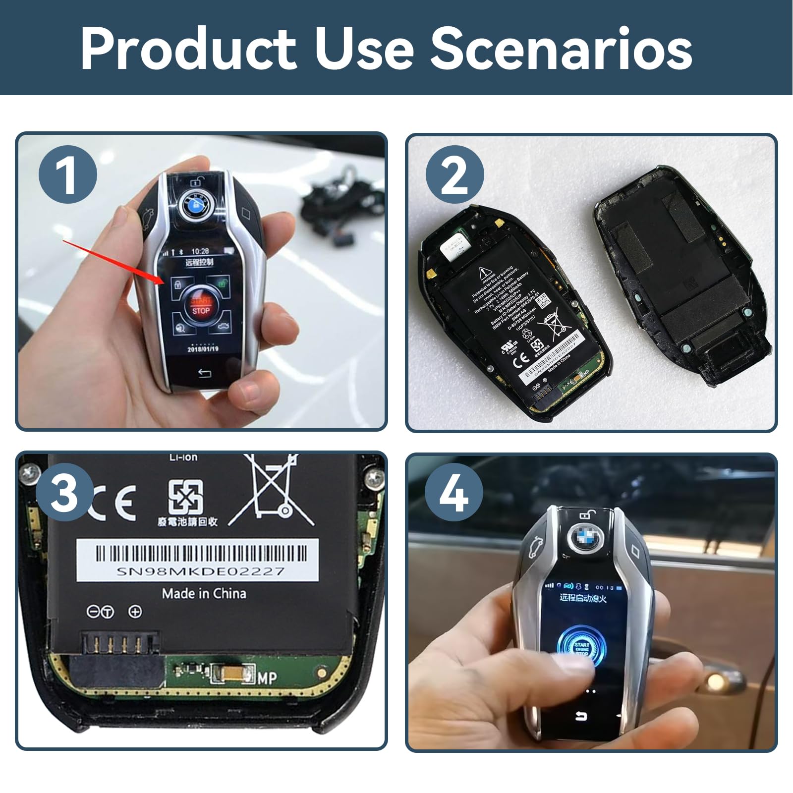 MKD35UP Ersatz Akku Für BMW 5, 6, 7, X3, X4, X5, X6 Series Remote Key 530le 530li 5301 730 740 745 760li i8 LCD Remote Key GT 630D GT 630I ID-Geber Display AG D-80788 9442976-01 1ICP3/37/57 6814351-01