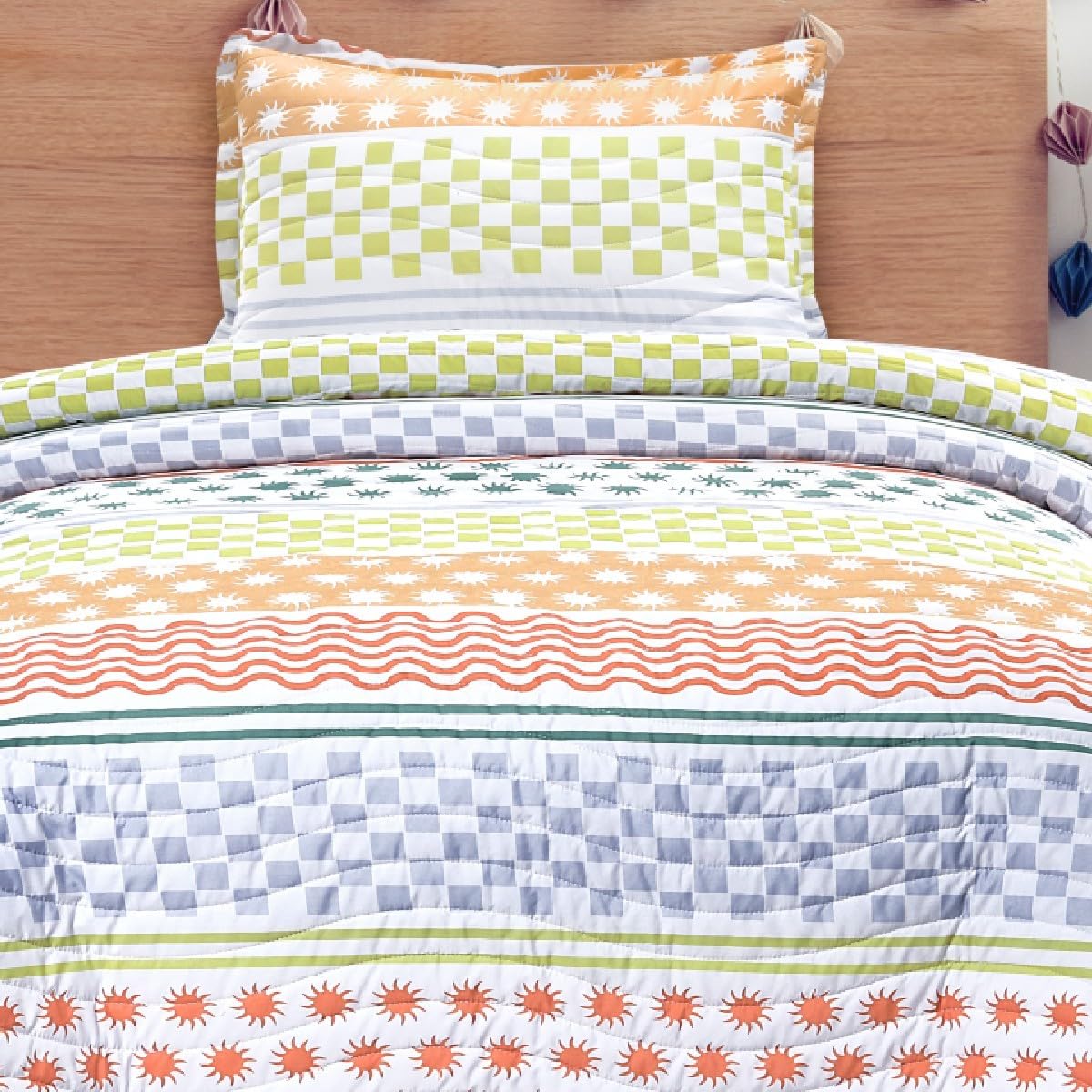 DHESTIA HOME Colcha Bouti Cosida Cama Infantil y Juvenil Modelo Marsella Color Único Talla Cama 90