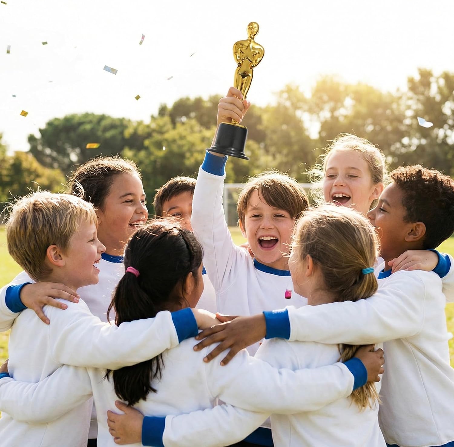 48 Pack Gold Award Trophies, 6 Inch Mini Plastic Trophy Statues for Competitions, Party Favors, Classroom Prizes, and Appreciation Gifts