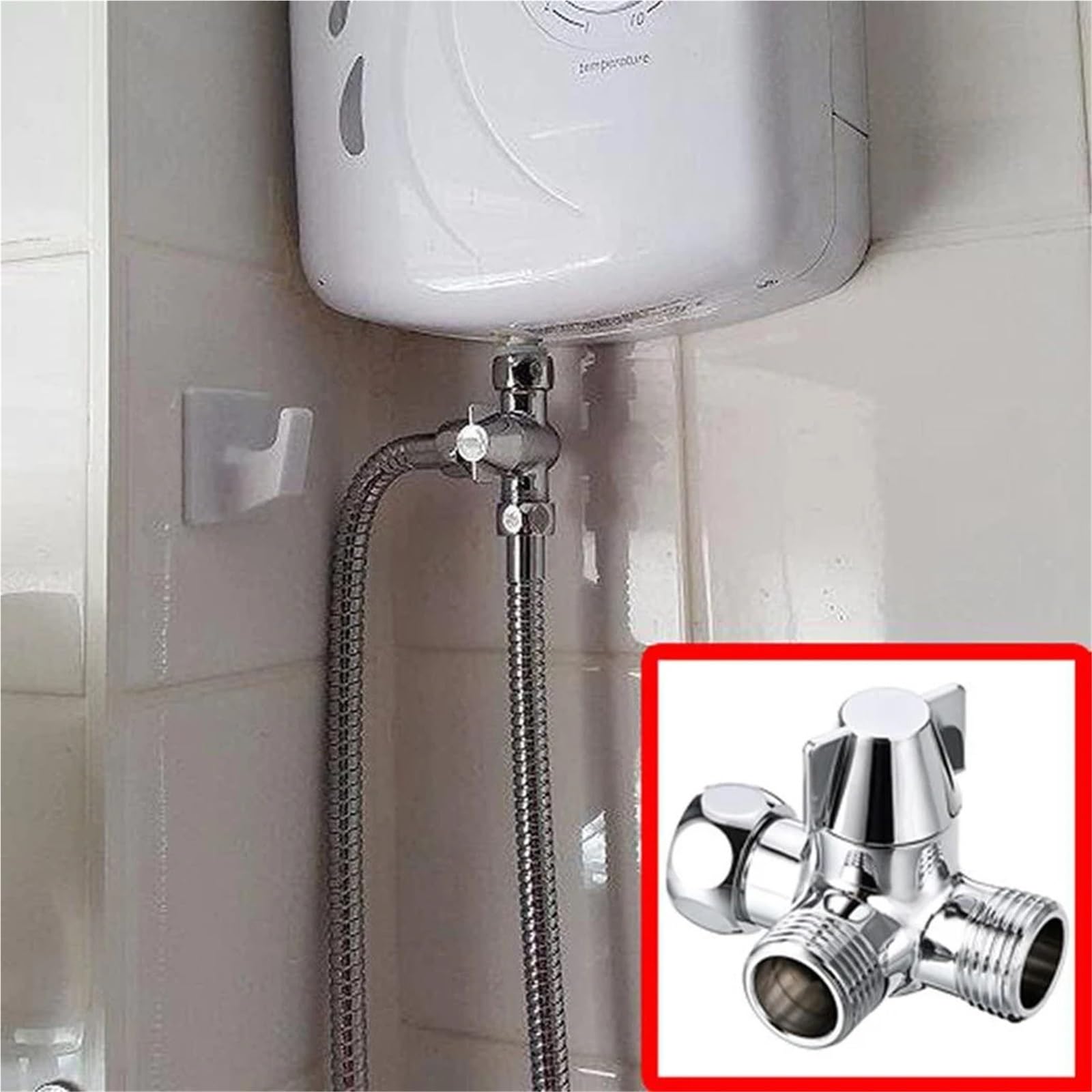 1 Uds. Válvula angular for grifo, desviador de 3 vías, adaptador T de 1/2 ", válvula de agua, accesorios de baño Para Cocina, BañO