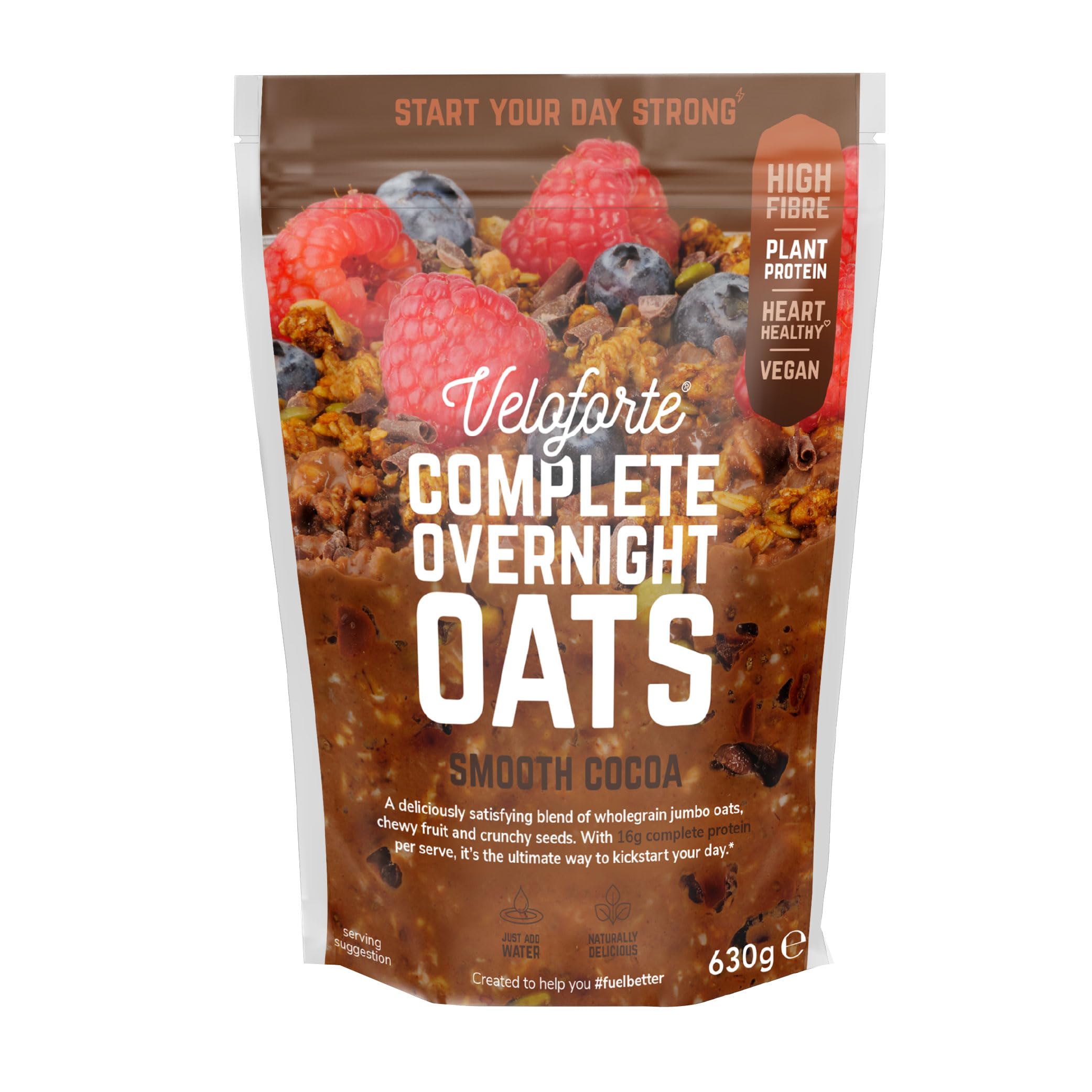 Veloforte High Protein Overnight Oats | Smooth Cocoa | 630g