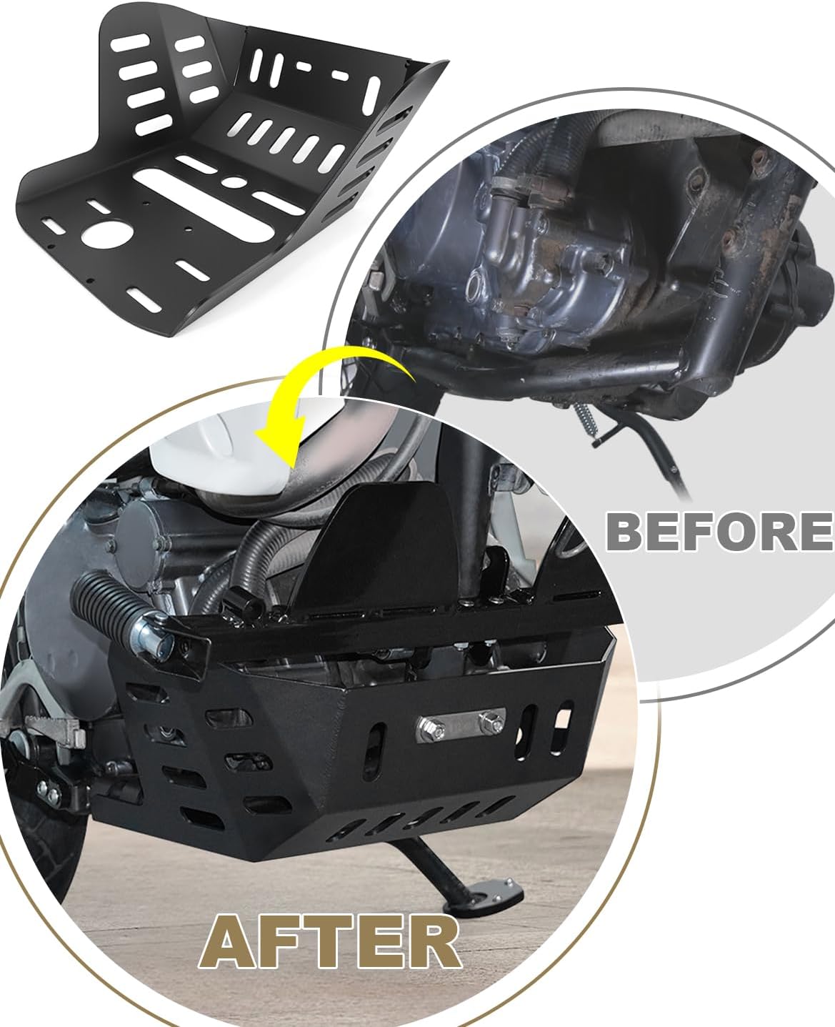 Skid Plate Fit for KLR650 KLR 6501987-2018/2022-2025 | Fit for KLR650 Motorcycle Skid Plate for 2022 2023 2024 2025 KLR650 Engine Guard Engine Bash Guard Cover Protector