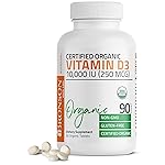 Bronson Vitamin D3 10,000 IU for Immune Support, Healthy Muscle Function & Bone Health, High Potency Organic Non-GMO Vitamin D Supplement, 90 Tablets