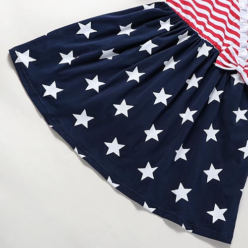 Miniatura 7 de Vestido para el Día de la Independencia del 4 de julio para niñas pequeñas, ropa de bandera estadounidense