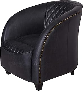 unbekannt Ledersessel Retro Sessel Armlehnsessel Vintage Loungesessel gepolstert schwarz Art Deco Relaxsessel ovl210 Palazzo Exklusiv