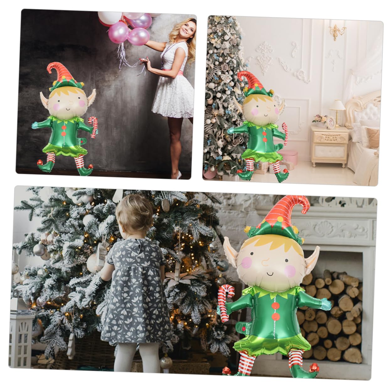Cabilock 50pezzi Palloncini Sagomati di Natale Decorazioni Natalizie Palloncini in Lamina Articoli per Feste di Natale Decorativi Natalizi in Lamina di Alluminio