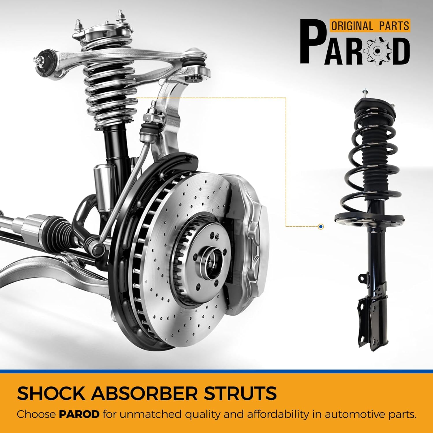 PAROD 172358 172357 Shock Absorber Struts Compatible with Toyota Prius 2004 2005 2006 2007 2008 2009, w/Coil Spring Assembly Front Left & Right