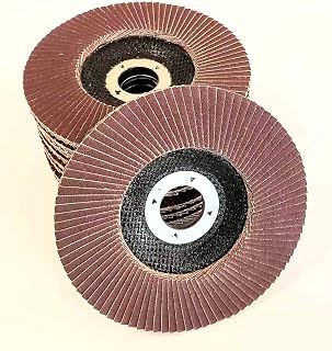 10PACK- 4 1/2" x 7/8" Grit 120# Flap Discs (115mmx22mm)