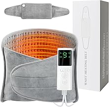 AOOWU Electric Lumbar Pad, 120 x 59 cm Heating Electric Thermal Blanket for Lumbar, 9 Temperature Levels 4 Time Settings, Thermal Belt to Relieve Back Pain
