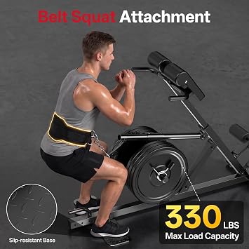PASYOU All-in-One Roman Chair, Back Extension with Strength Belt Squat