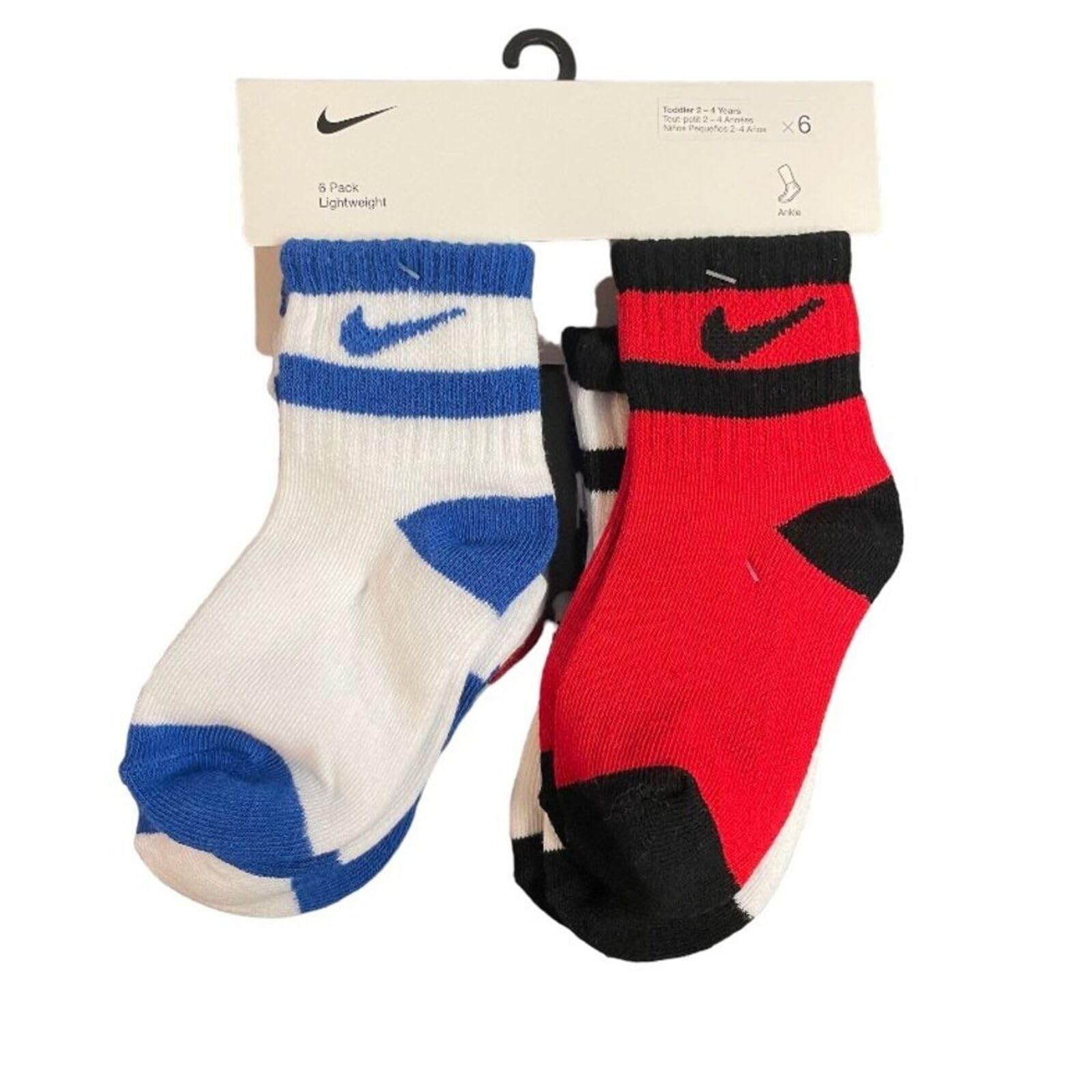 Nike 6-Pack Ankle Sock (Multi) (US, Age, 12 Months, 24 Months, Black(nn0663-r7n)/W)