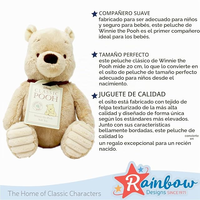 Foto 4 de 8 de Disney DN1460 Pooh & Friends Classic Winnie The Pooh Soft Toy, Beige
