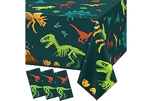 Tudomro 3-Piece Dinosaur Plastic Party Tablecloth: Enhance Your Kid's Birthday Bash