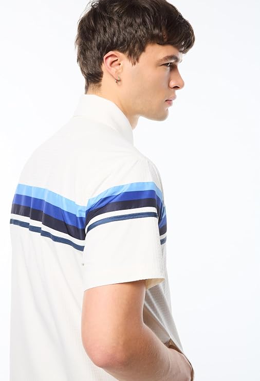 Sergio Tacchini Striscia Short Sleeve Mens Track Jacket - Gardenia