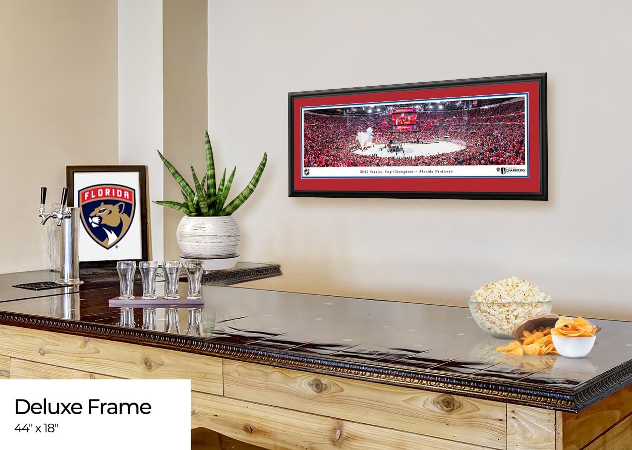 Florida Panthers, 2025 Back-to-Back Stanley Cup Champions - Double Mat, Deluxe Framed Print by Blakeway Panoramas
