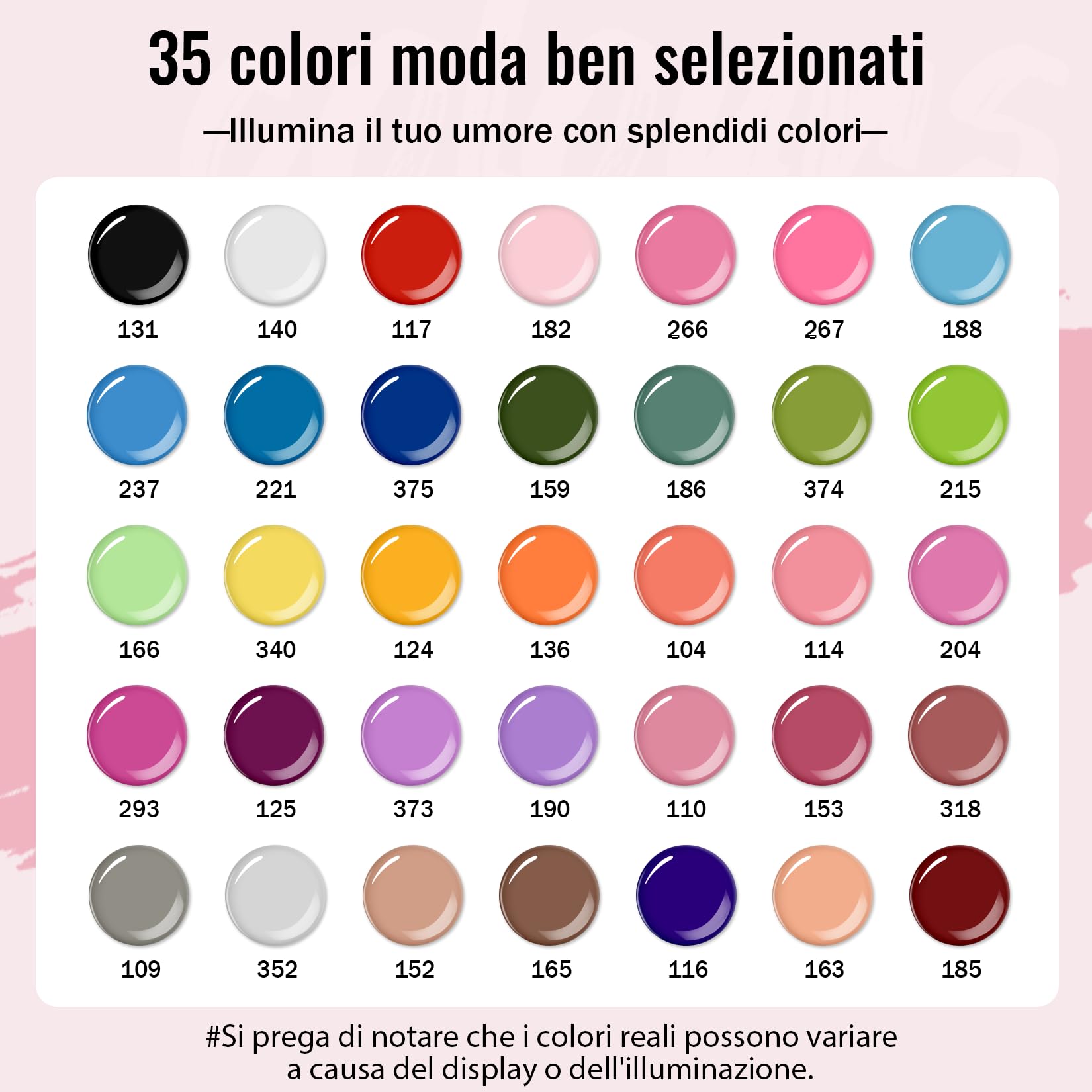 VANREESA Kit Semipermanente Unghie, 35 Colori Kit Unghie Gel Completo con Top Base Opaco Brillantini Coat Lampada U V Led e Strumenti per Manicure, Set Manicure per Principianti