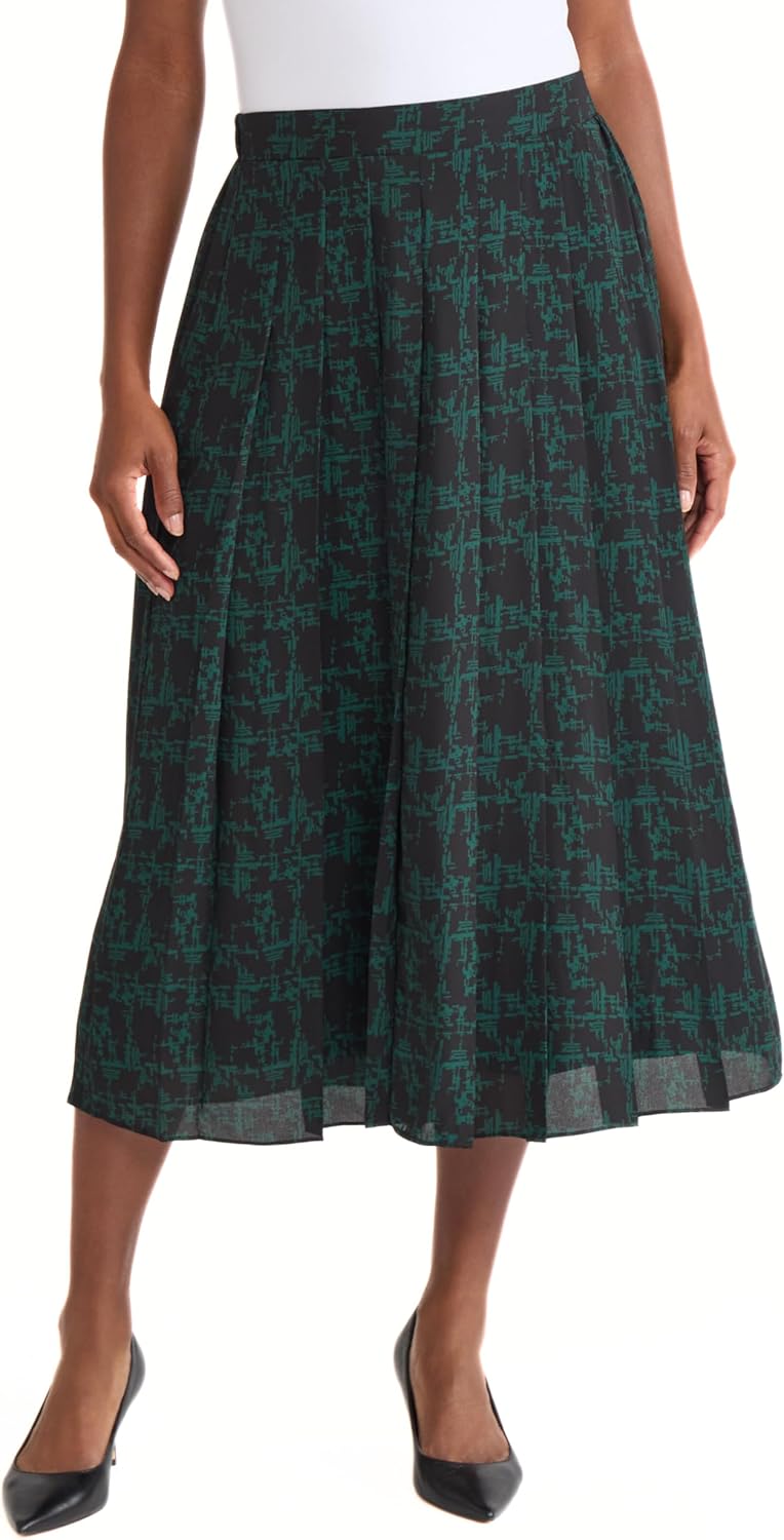 Kasper Womens Front Pleated Pull-on Skirt