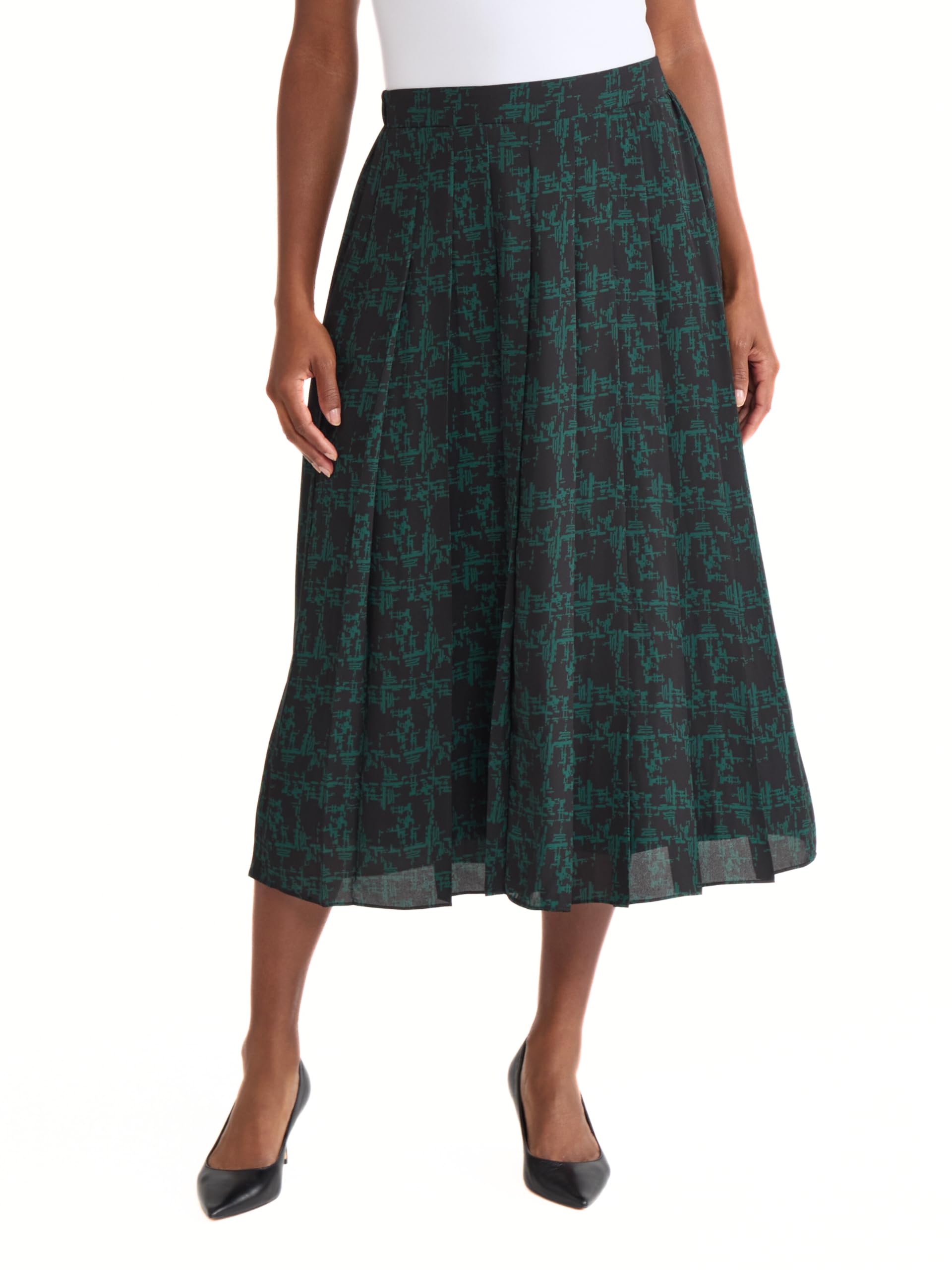 Kasper Womens Front Pleated Pull-on Skirt