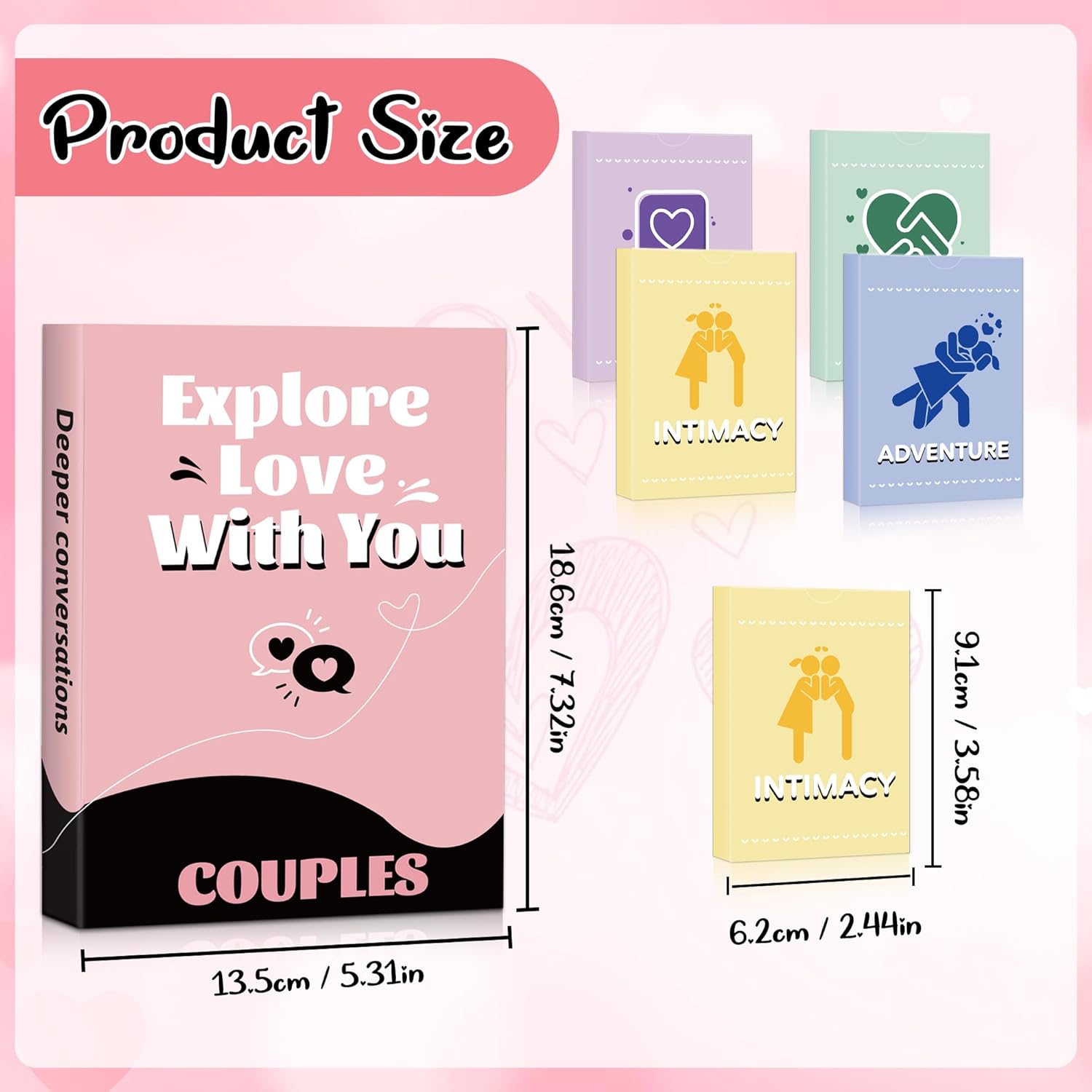 Etyishe Couples Games for Adults, Couples Games for Date Nights, Deep Relationship Conversation and Adventure Cards Game, Romantic Gifts for Anniversary Valentines for Him and Her
