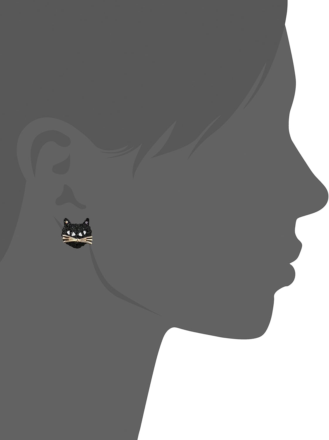 Betsey Johnson Pave Cat Stud Earring - Image 2