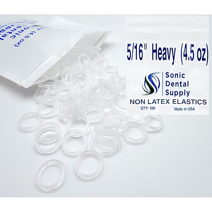 Buy Sonic Dental Clear Non Latex 5/16" Heavy 4.5 oz Orthodontic Elastic Braces Small