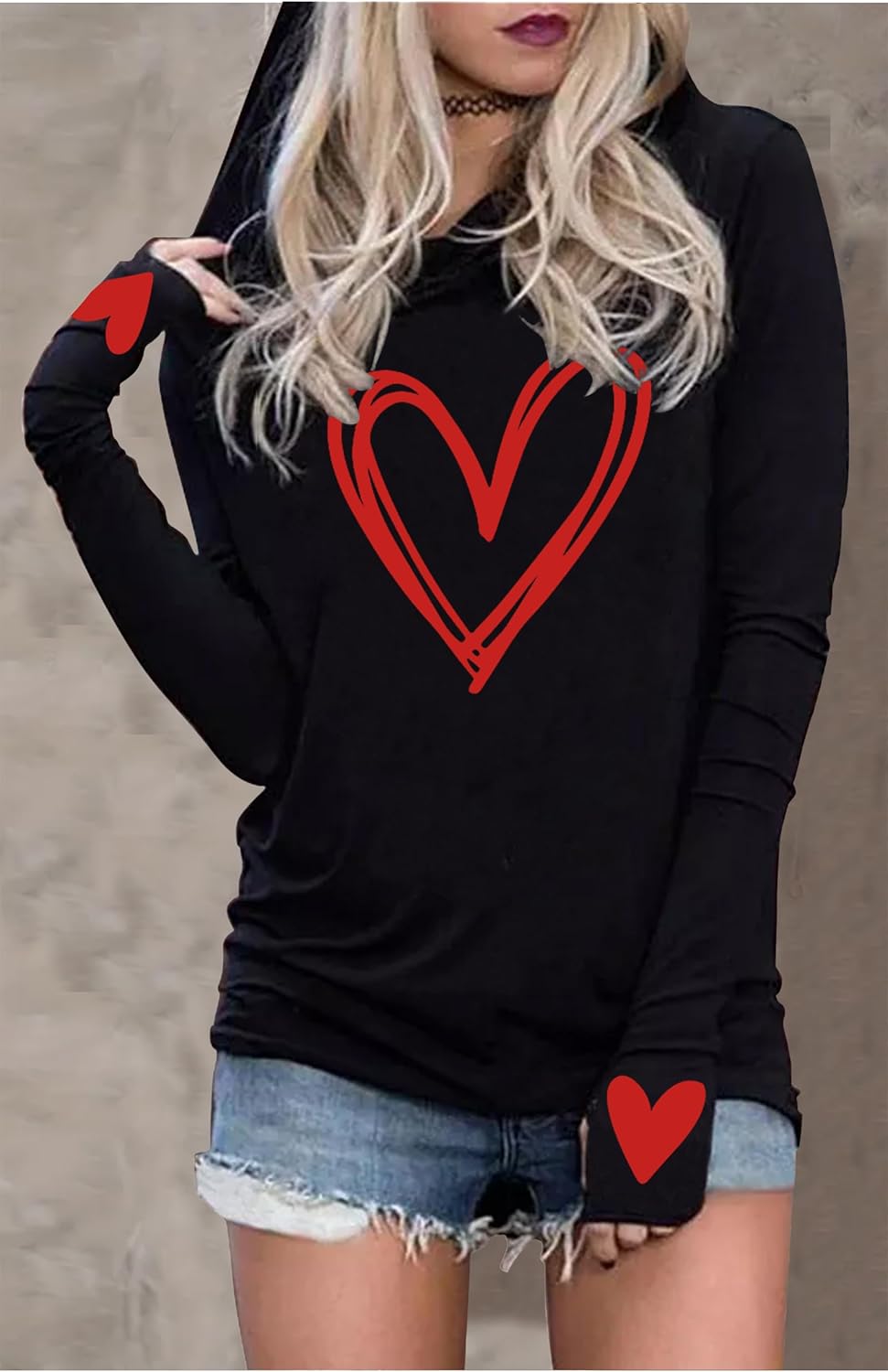 LANMERTREE Long Sleeve Gothic Hoodie for Women Live by The Sun Love by The Moon Hoodie Shirts Gothic Novelty Graphic T-Shirt - Image 2