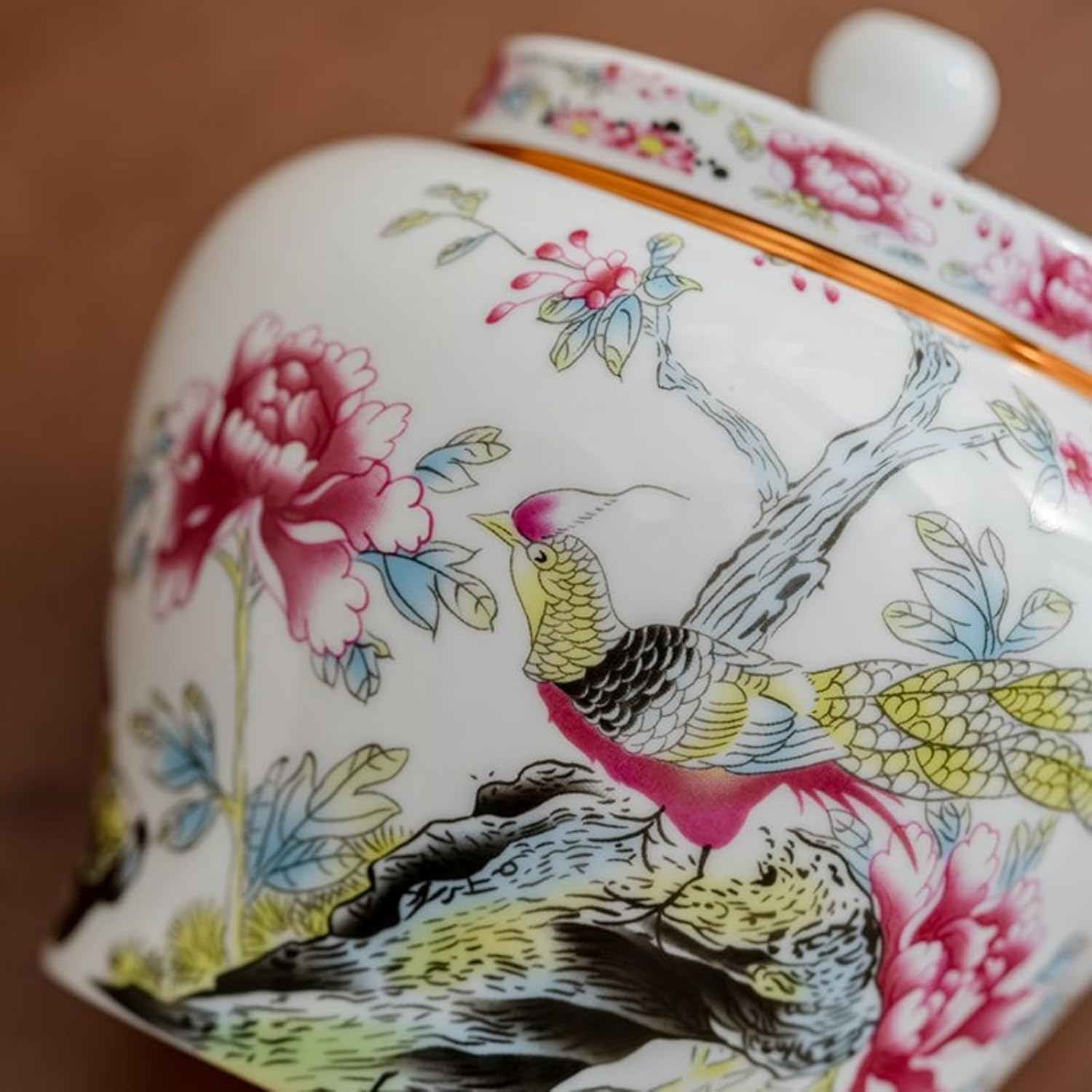 Ceramics Tea Caddy, 950ml 32.3oz, Sealed Storage Tank Chinese Kung Fu Tea Set Accessories