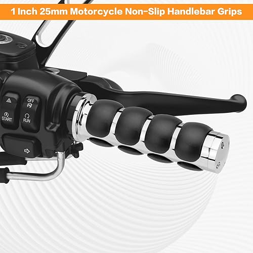 Vista 16 de Empuñaduras de mano para motocicleta de 1 pulgada y 0.984 in, agarre para manillar, acelerador, universal, compatible con Harley Davidson Dyna