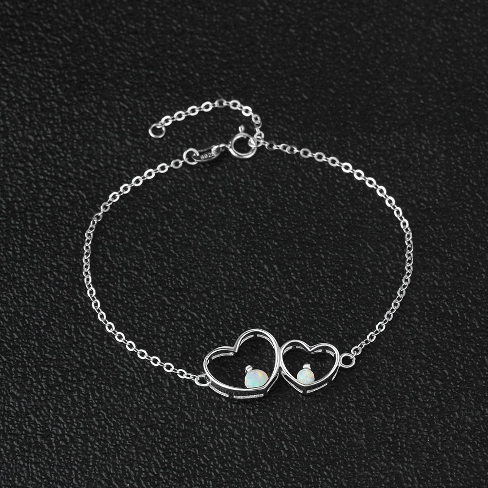 LOKILOKI Frauen Ringe Halsketten Armbänder Sets Brautschmuck Sets 925 Sterling Silber Opal Schmuck Weibliches Jubiläumsgeschenk