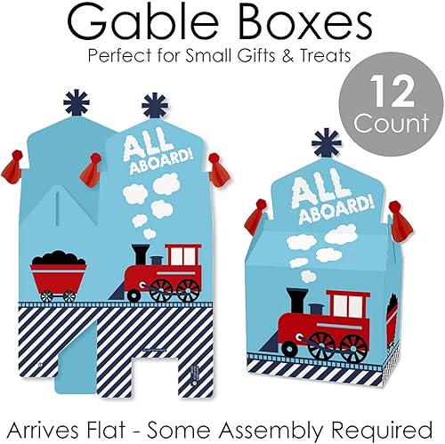 Miniatura 5 de Big Dot of Happiness Cruce de fiesta de ferrocarril  Caja de regalos de fiesta  Tren de vapor fiesta de cumpleaños o baby shower Goodie Gable Box