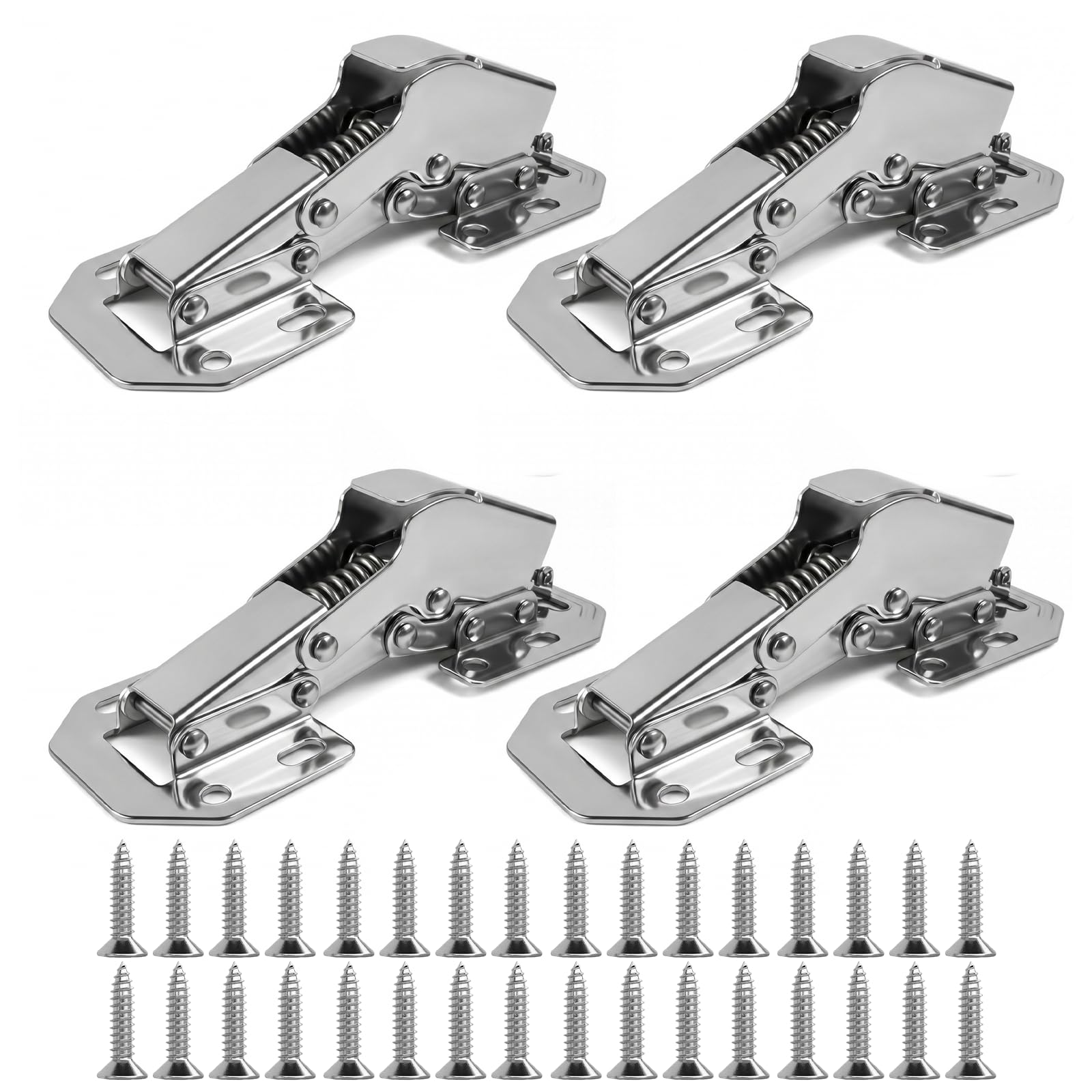 4PCS Premium Soft Close Cabinet Hinges, 90 Degree Concealed Door Hinges for Kitchen Cupboards and Wardrobes, Easy Installation 32 Screws Included